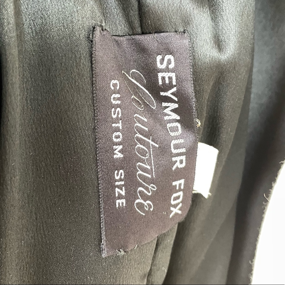 Vintage Seymour Fox Black Wool & Cashmere Bow Accent Button Coat - Picture 7 of 16